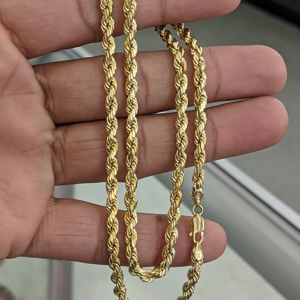 10kt Real Gold Rope Chain - Picture 4 of 9